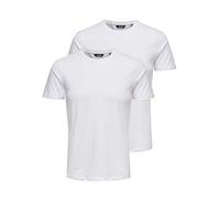 Only & Sons Maglietta Onsbasic Slim O-neck 2-pack Noos Uomo Bianco L