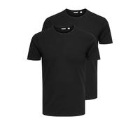 Only & Sons - Confezione da 2 T-shirt girocollo nere-Nero M