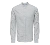 ONLY & SONS ONSCAIDEN Life LS MAO Stripe Linen Noos, Spruzzo di Mare, M