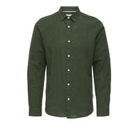 Only & Sons Onscaiden Life LS Solid Linen Shirt Noos Camicia in Lino, Uomo, Grigio (Kambaba), S