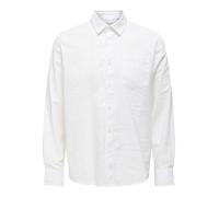 ONLY & SONS - Camicia a maniche lunghe vestibilità comoda bianca in misto lino-Verde M