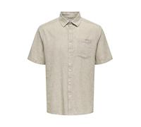 ONLY & SONS Onscaiden Life Reg SS 1 Pkt Shirt Camicia a Maniche Corte, Cincillà, S Uomo