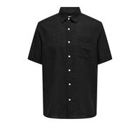 ONLY & SONS Onscaiden Life Reg SS 1 Pkt Shirt Camicia a Maniche Corte, Nero, XL Uomo