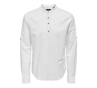 Only & Sons - Camicia bianca in misto lino-Bianco L