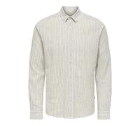 ONLY & SONS ONSCAIDEN LS Stripe Linen Shirt 660 Noos, Cincillà, XL