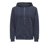 ONLY & SONS Onsceres Zip THR. Felpa con Cappuccio, Blu Notte, M