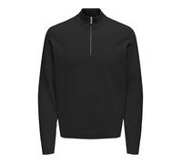 ONLY & SONS ONSCOOPER Reg 12 Mezza Zip Collo Alto, Nero, L