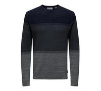 ONLY & SONS Onsfelix Reg 12 Crew Knit Noos Pullover, Blu Scuro/Dettaglio: Grading, L Uomo