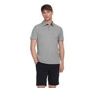 ONLY & SONS Onsfletcher Slim SS Polo Noos, Chiaro Grigio Melange, S Uomo