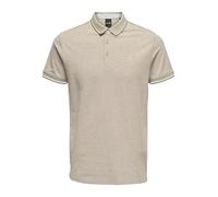 ONLY & SONS Onsfletcher Slim SS Polo Noos Polo da Uomo, Cincillà/Modello: cincillà W. B.White Melange, M