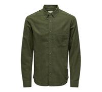 ONLY & SONS Onsgudmund Noos-Maglietta Slim a 1 Pkt Camicia a Maniche Lunghe, Notte Foresta, L Uomo
