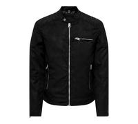 ONLY & SONS Onsgus-Giacca in Finta Pelle Scamosciata, Colore: Otw Motociclista, Nero, M Uomo