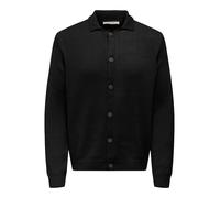 ONLY & SONS Onsjacob Reg LS Cardigan Knit, Nero, L Uomo