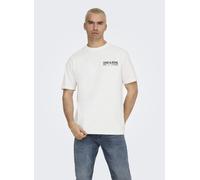 Only & Sons - ONSKAZBAH PRINT RLX SS TEE Bianco - Abbigliamento L Bianco