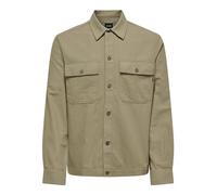 ONLY & SONS Onskennet LS Linen Overshirt Noos Giacca da Camicia, Cincillà, L Uomo