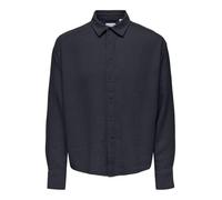 ONLY & SONS ONSLATHAM LS Casual Linen STRUC Shirt, Navy Scuro, S