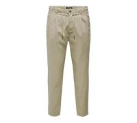 ONLY & SONS - Onsleo Crop Linen Mix Pant - - Trousers - Uomo - Beige - W31 L32