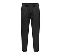 ONLY & SONS Onslinus Crop Tap 0192-Pantaloni Jogging, Nero, L Uomo
