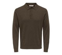 ONLY & SONS Onsloui Reg 12 LS Mel Polo Knit, Chicco di caffè, L