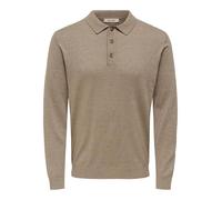 ONLY & SONS Onsloui Reg 12 LS Mel Polo Knit, Desert Tortora, M
