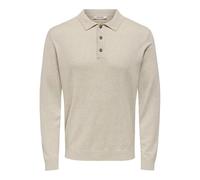 ONLY & SONS Onsloui Reg 12 LS Mel Polo Knit, Farina d'avena, XXL