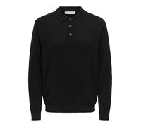 ONLY & SONS Onsloui Reg 12 LS Mel Polo Knit, Nero, XL Uomo
