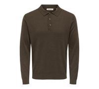Only & Sons Onsloui Reg 12 LS Mel Polo Knit Noos, Chicco di caffè, XS Uomo