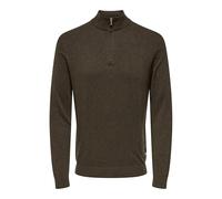 ONLY & SONS Onsloui Reg 12 Mel Half Zip Knit Noos Onsloui Reg 12 Mel Half Zip Knit Noos (Confezione da 1), Chicco di caffè, L