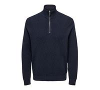 ONLY & SONS Onsmace Reg 12 Herringbon Half Zip Knit da Uomo, Blazer Blu Marine, S