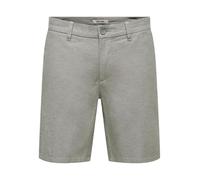 ONLY & SONS ONSMARK 0011 Cotton Linen Shorts Noos Pantaloncini Chino, Castor Gray, L Uomo