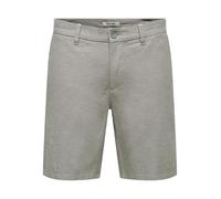ONLY & SONS ONSMARK 0011 Cotton Linen Shorts Noos Pantaloncini Chino, Castor Gray, L Uomo