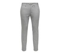 ONLY & SONS Onsmark 2912 - Pantaloni Slim Tap Ditsy, Castor Gray., 30W x 32L
