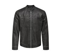 ONLY & SONS Onsmike Pu Racer Jacket Otw Noos, Nero, x_s, Nero, x_s