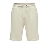 Only & Sons Uomo O&S Pantaloncini Corti Jogging Basic Pantaloni Felpa Allenamento Tempo Libero ONSNEIL, Colore:Beige-2, Taglia:XS