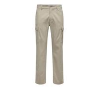 ONLY & SONS Onsnicky Straight 0241-Pantaloni Noos Pantaloni Cargo, Cincillà, 32W x 30L Uomo