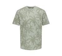 Only & Sons Onsperry Life Reg Leaf AOP SS Tee, Iceberg Green, M Uomo