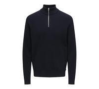 ONLY & SONS Onsphil Reg 12 Cotton Half Zip Knit Noos Maglione, Navy Scuro, L Uomo