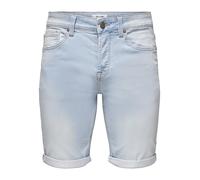 Only & Sons - Pantaloncini di jeans lavaggio chiaro-Blu S