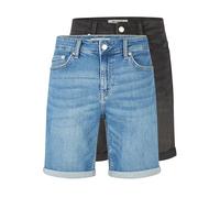 ONLY & SONS ONSPLY - Pantaloncini corti da uomo, vestibilità normale, in denim, tinta unita, nero, blu, S, M, L, XL, XXL, confezione da 2 pezzi, Medio-blu/nero (22029141), M
