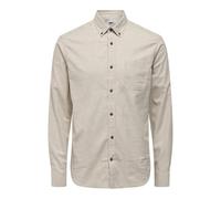 ONLY & SONS Onsroad Life Reg Melange - Camicia a Maniche Lunghe da Uomo, Rivestimento Argento., S