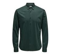 ONLY & SONS ONSROBIN Button Under LS Stretch Shirt, Darkest Spruce, L