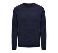 ONLY & SONS Onstapa Reg 12 Struc LS Crew Knit Noos Maglione Lavorato a Maglia, Navy Blazer/Mood Indigo Dots, S Uomo