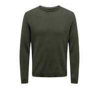 ONLY & SONS Onstapa Reg 12 Struc LS Crew Knit Noos Maglione Lavorato a Maglia, Rosin/Modello: Forest Night Dots, L Uomo