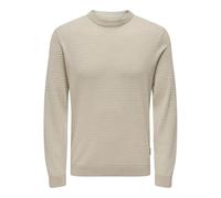 ONLY & SONS Onstapa Reg 12 Struc LS Crew Knit Noos Maglione, Silver Lining/Pattern:Oatmeal Mel Dots, L Uomo