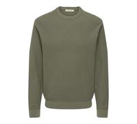 Only & Sons Onstony DS 12 LS Waffle Crew Knit Noos, Verde Scuro, L Uomo
