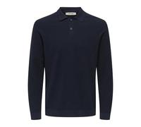 ONLY & SONS Onstony Reg 12 LS Waffle Polo Knit, Zaffiro Scuro, M Uomo