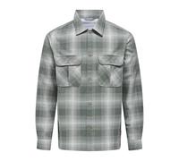 ONLY & SONS Overshirt Onscedric Life Check-Maglietta Oversize Noos, Castor Gray, XL Uomo