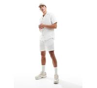 Only & Sons - Pantaloncini a nido d'ape écru in coordinato-Bianco 2XL