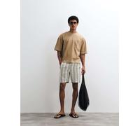 ONLY & SONS - Pantaloncini allacciati in vita a righe crema e salvia-Verde M