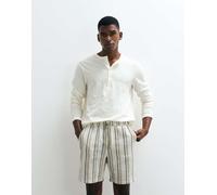 ONLY & SONS - Pantaloncini allacciati in vita a righe crema e salvia-Verde XL